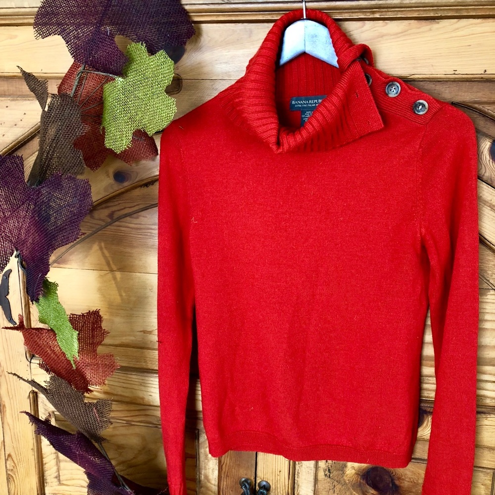 Burnt Orange Banana Republic Crop Sweater